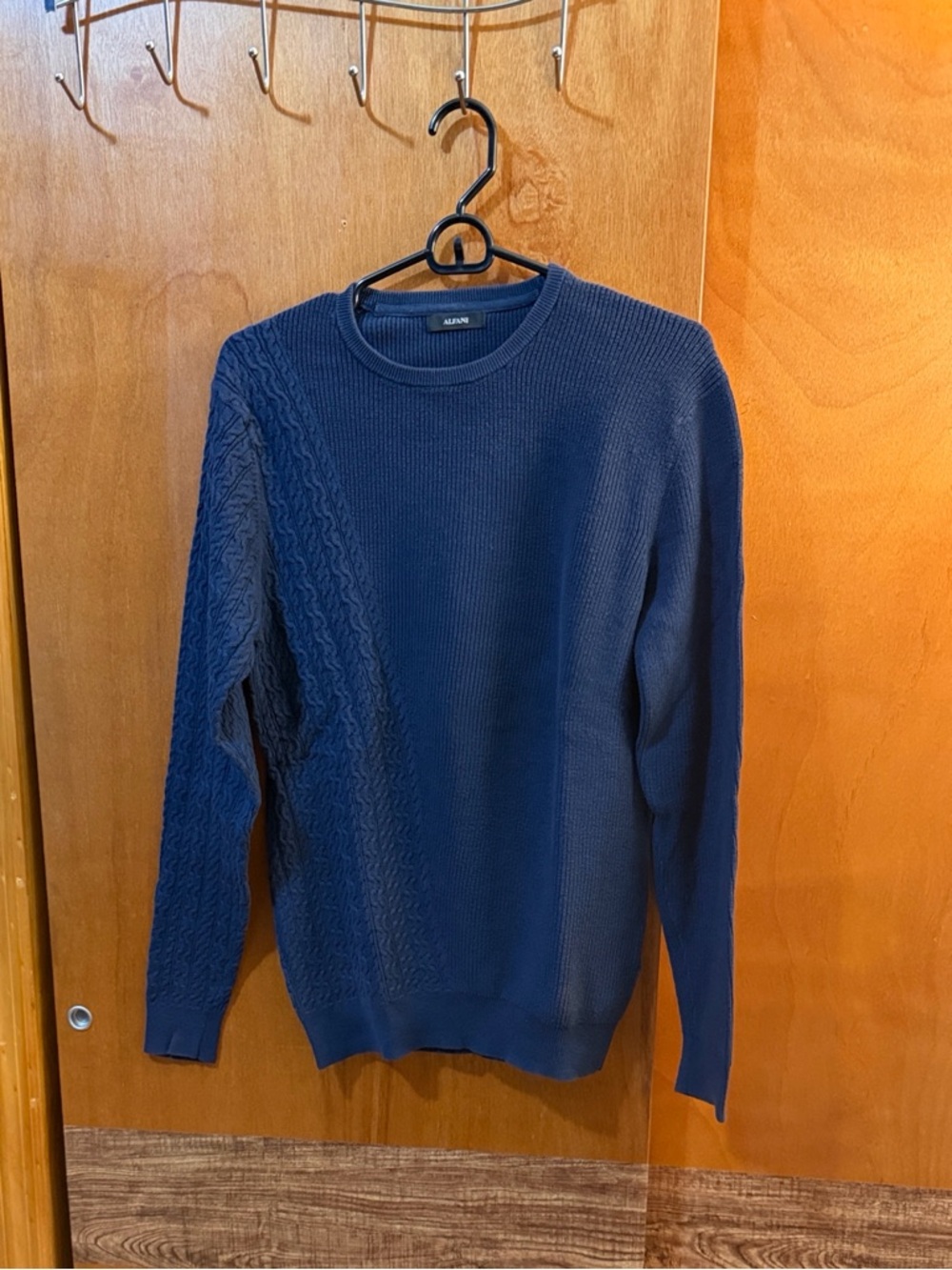 Aldo Navy Cable-Detail Crewneck Sweater - Men's